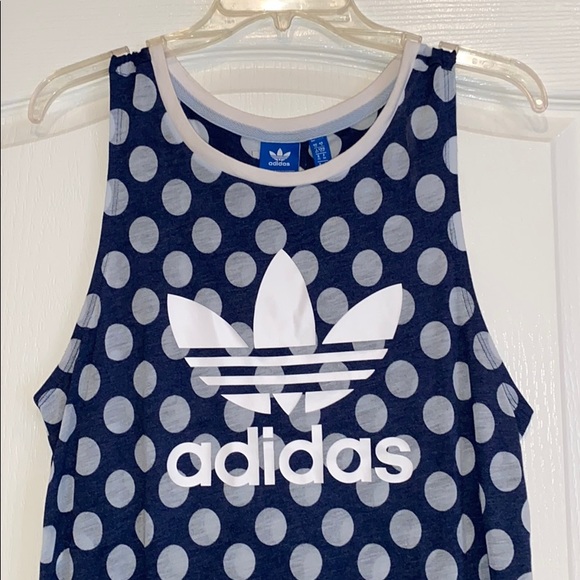 Adidas Tank Top Muscle Tee Blue/White S - Picture 3 of 8
